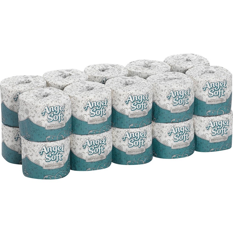 Angel Soft Professional Series Embossed Toilet Paper - 2 Ply - 4' Width x 4.05' Length - 450 Sheets/Roll - White - 20 / Carton 