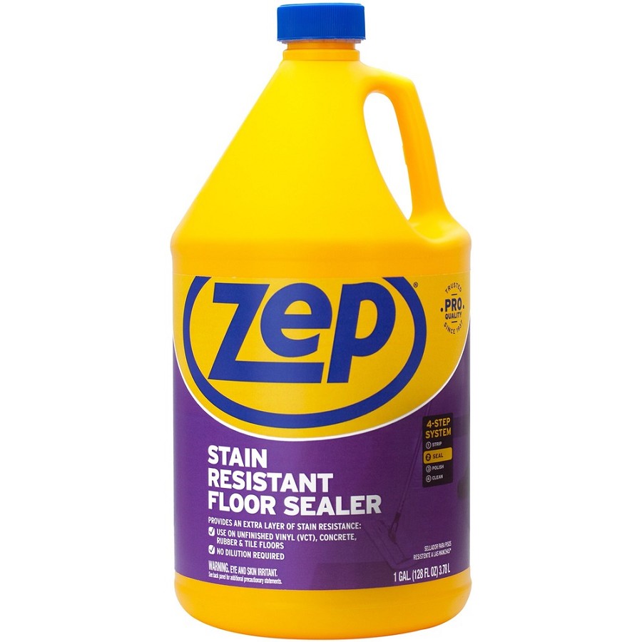 Zep Stain-Resistant Floor Sealer - For Floor - 128 fl oz (4 quart) - Stain Resistant - Blue - 1 Each 