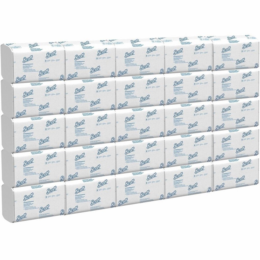 Scott Pro Scottfold Multifold Paper Towels with Fast-Drying Absorbency Pockets - 9.40' Width x 12.40' Length - White - Paper - 175/Pack - 25 / Carton 