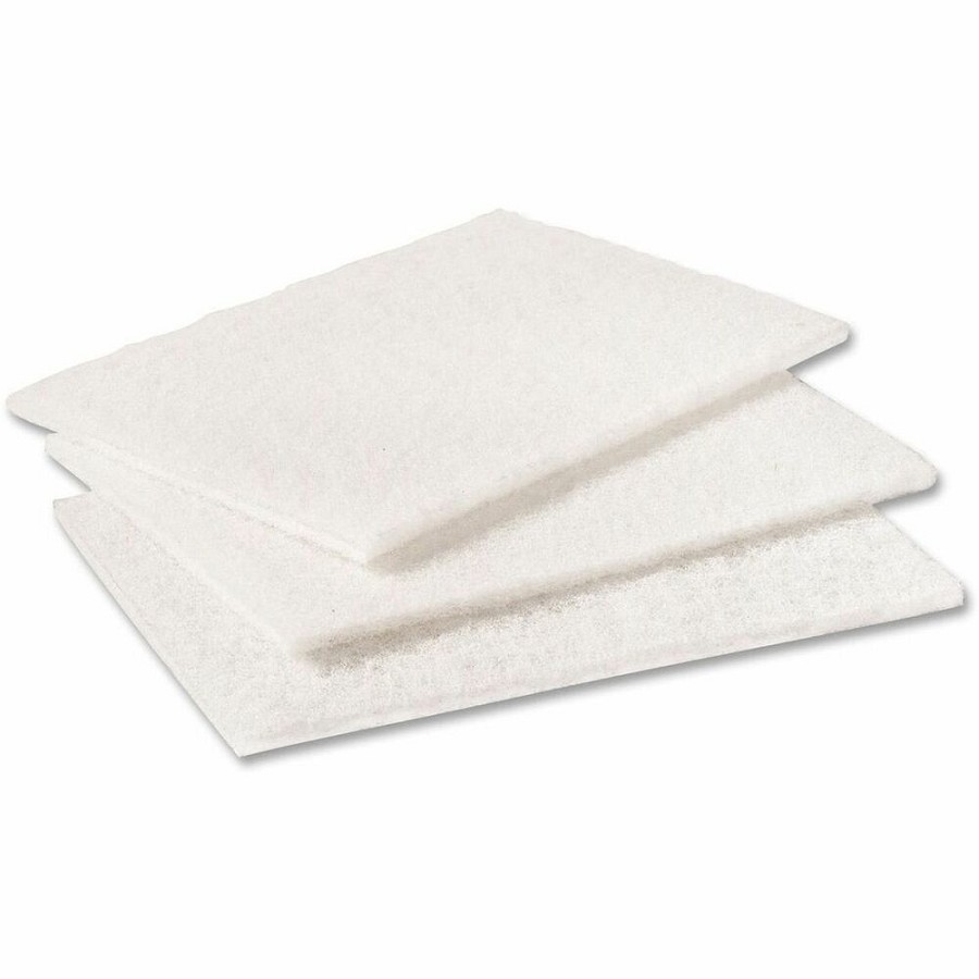 Scotch-Brite Cleansing Pads - For Copper, Ceramic, Porcelain, Stainless Steel - White - 20/Pack - 3 / Carton 