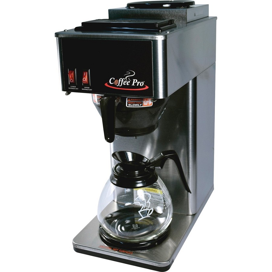 Coffee Pro Two-Burner Commercial Pour-over Brewer - Stainless Steel - Stainless Steel Body 
