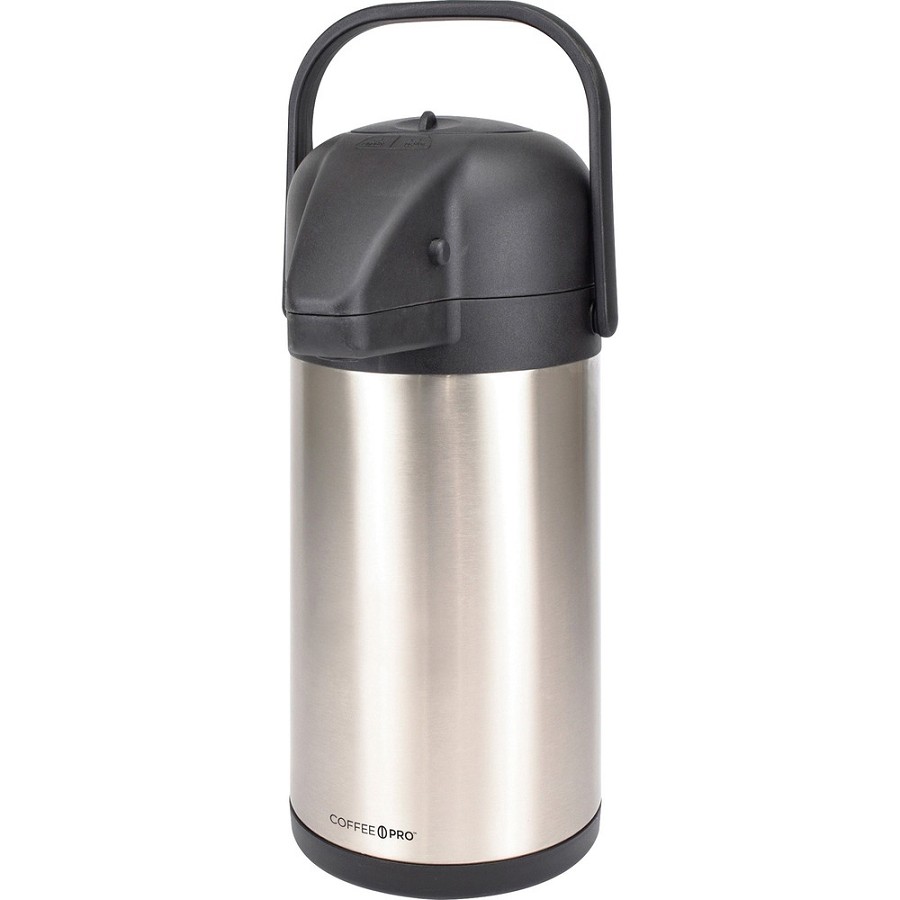 Coffee Pro Vacuum-insulated Airpot - 2.3 quart (2.2 L) - Vacuum - Stainless Steel 