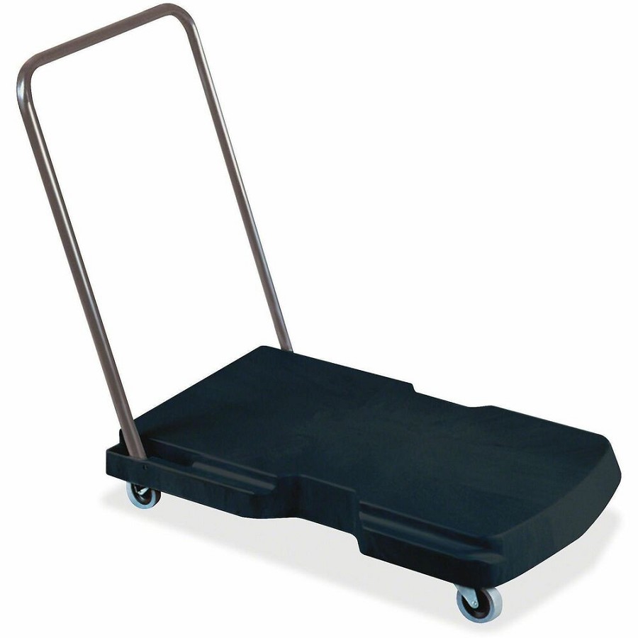 Rubbermaid Commercial 4400 Triple Trolley, Utility Duty with Straight Handle and 3' (7.6 cm) Casters - Folding Handle - 250 lb Load Capacity - 4 Casters - 3' Caster Size - High-density Polyethylene (HDPE) - 20.50' Width x 32.50' Height - Gray, Black - 1 E 