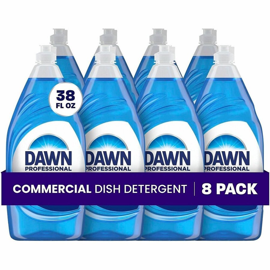 Dawn Manual Dishwashing Liquid - For Pot, Pan - Liquid - 38 fl oz (1.2 quart) - Blue - 8 / Carton 