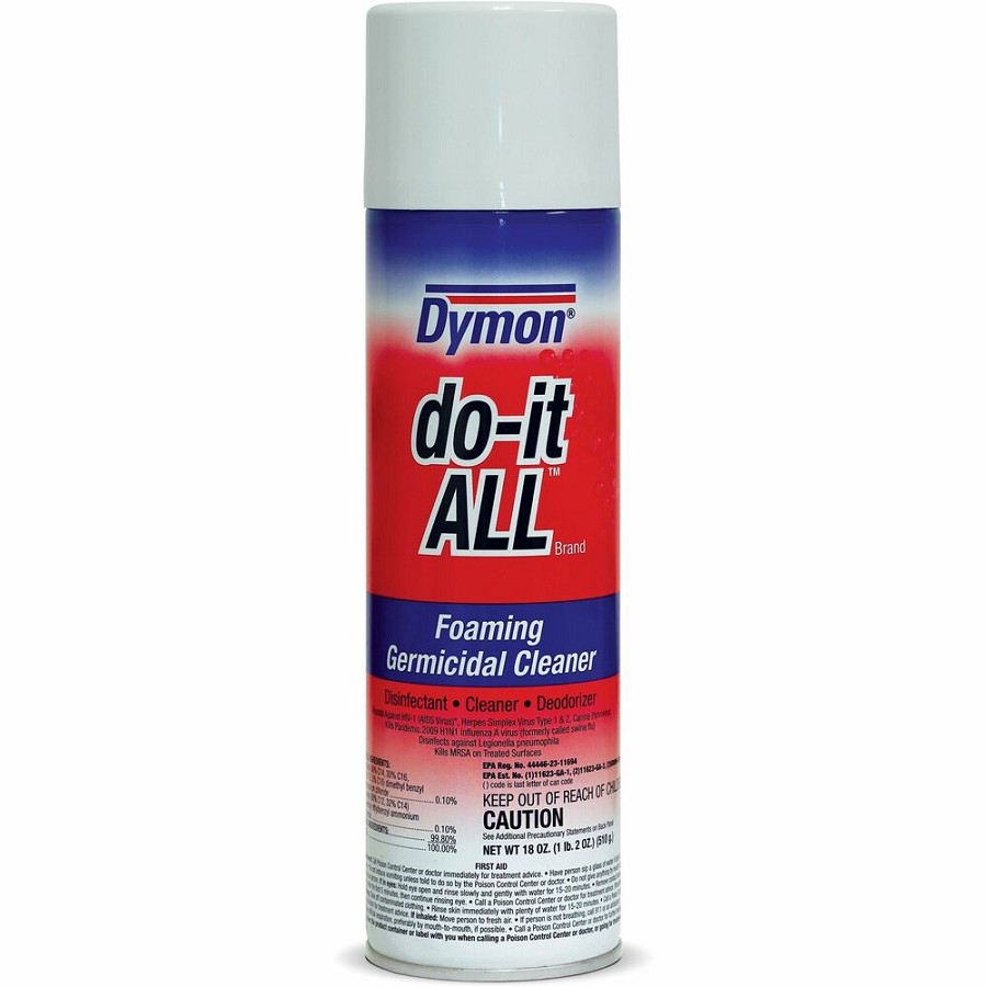 Dymon Do-It-All Foaming Germicidal Cleaner - For Multipurpose - 18 fl oz (0.6 quart) - Recommended For: Germs Remover - Disinfectant, Deodorize, Odorless, Non-abrasive - White - 12 / Carton 