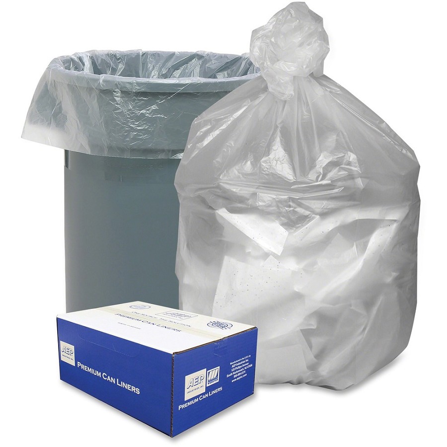 Berry Translucent Waste Can Liners - Extra Large Size - 56 gal Capacity - 48' Length x 43' Width x 0.55 mil (14 Micron) Thickness - High Density - Natural - Resin - Can - 200 / Carton 