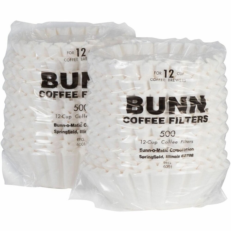 BUNN 12-Cup Regular Filters - 10 fl oz Capacity - 1000 / Carton - White 