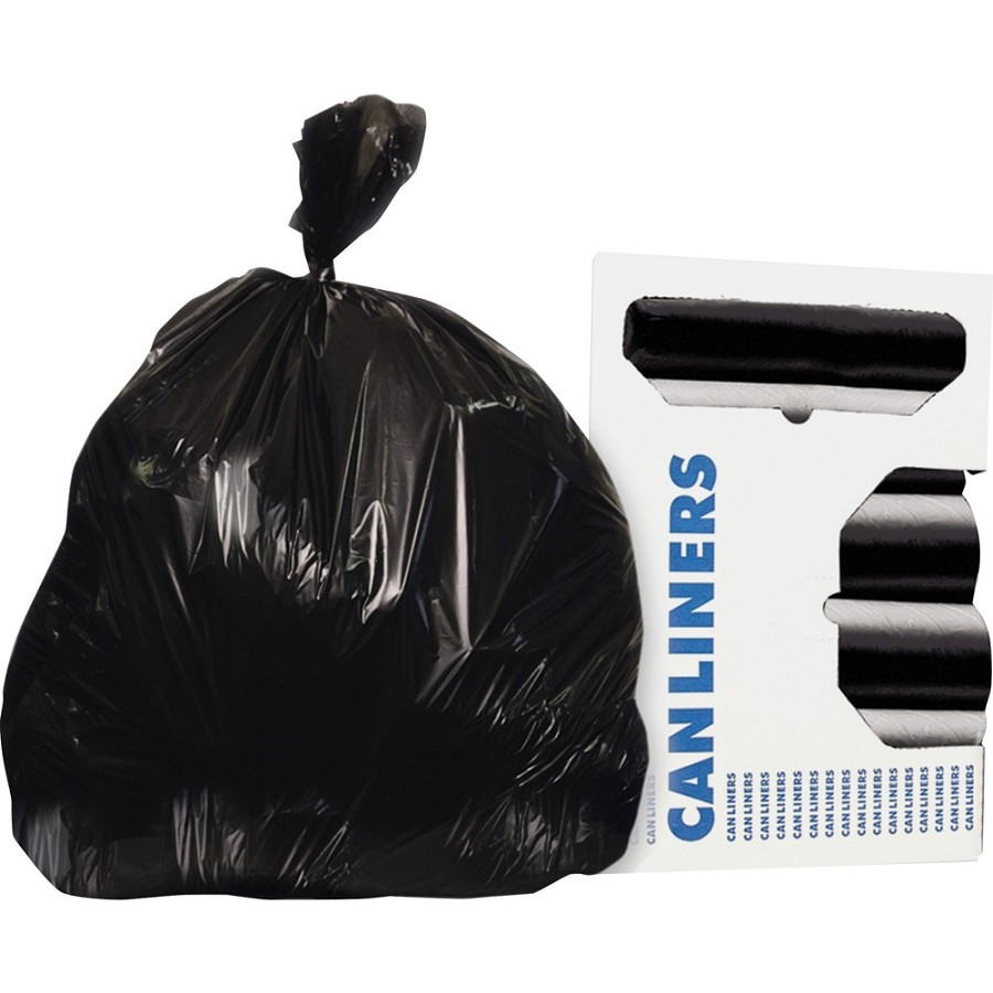 Heritage AccuFit 1.3mil Black Can Liners - 44 gal/75 lb Capacity - 50' Length x 37' Width x 1.30 mil (33 Micron) Thickness - Black - Can - 20/Roll - 5 / Carton 