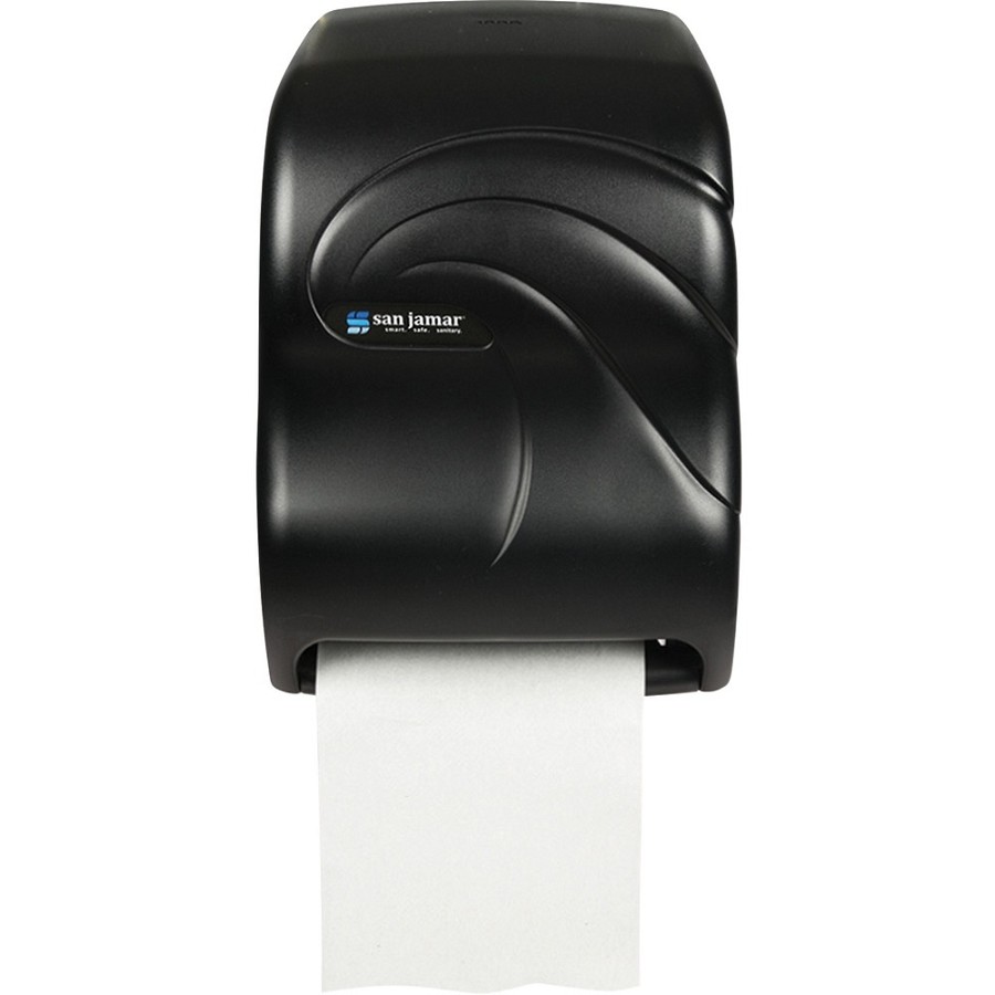 San Jamar Infinity System Towel Dispenser - Touchless Dispenser - 2 x Roll - 16.5' Height x 11.7' Width x 9.3' Depth - Plastic - Black - Impact Resistant, Long Lasting, Break Resistant, Lockable - 1 Each 