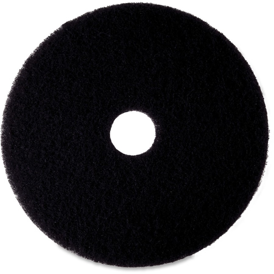 3M High Productivity Pad - 17' Diameter - Fiber - Black - 5 / Carton 