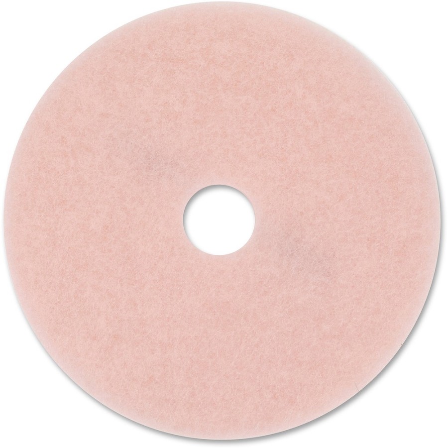 3M Eraser Burnish Pad 3600 - Synthetic Fiber - Pink - 5 / Carton 