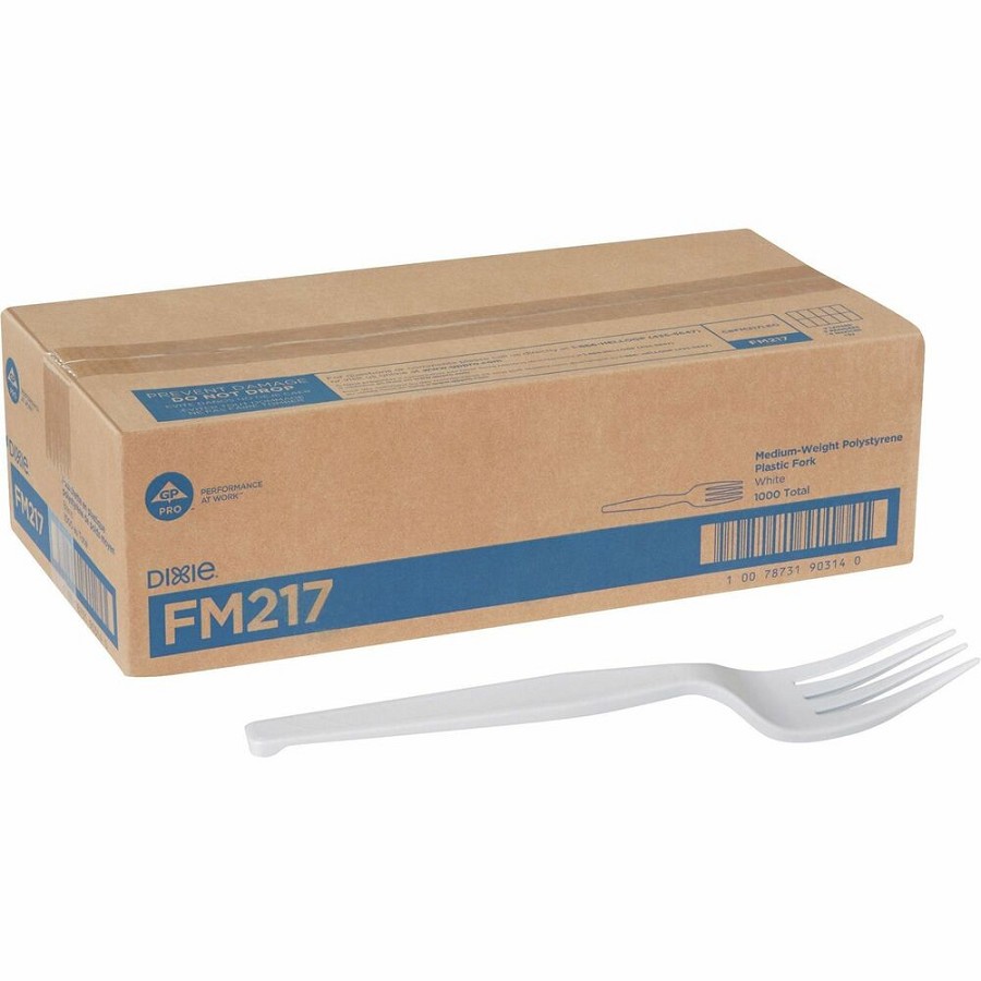 Dixie Medium-weight Disposable Forks Grab-N-Go by GP Pro - White - 1 Carton 