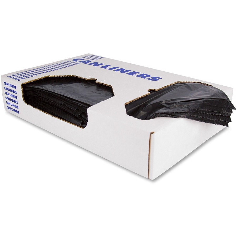 Heritage X-Liner Trash Bag - 33 gal Capacity - 39' Length x 33' Width x 1.50 mil (38 Micron) Thickness - Black - Resin - Can, Garbage - Recycled - 100 / Carton 