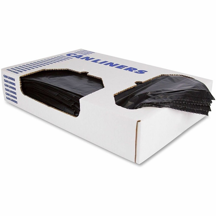 Heritage X-Liner Black Heavyweight Can Liners - 45 gal Capacity - 46' Length x 40' Width x 2 mil (51 Micron) Thickness - Black - Resin - Can - Recycled - 1 Carton 
