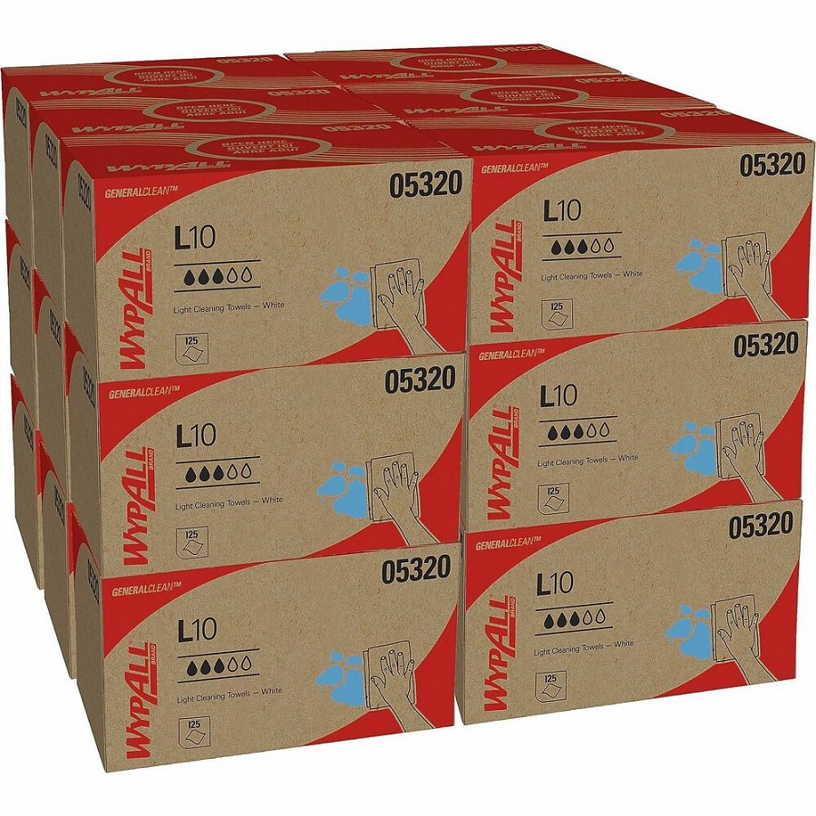 Wypall GeneralClean L10 Light Cleaning Towels - 1 Ply - 9' Width x 10.25' Length - 125/Pack - 1 Carton 