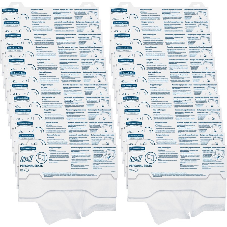 Scott Toilet Seat Covers - 15' Width x 17' Length - For Toilet - White - 125/Pack - 24 / Carton 