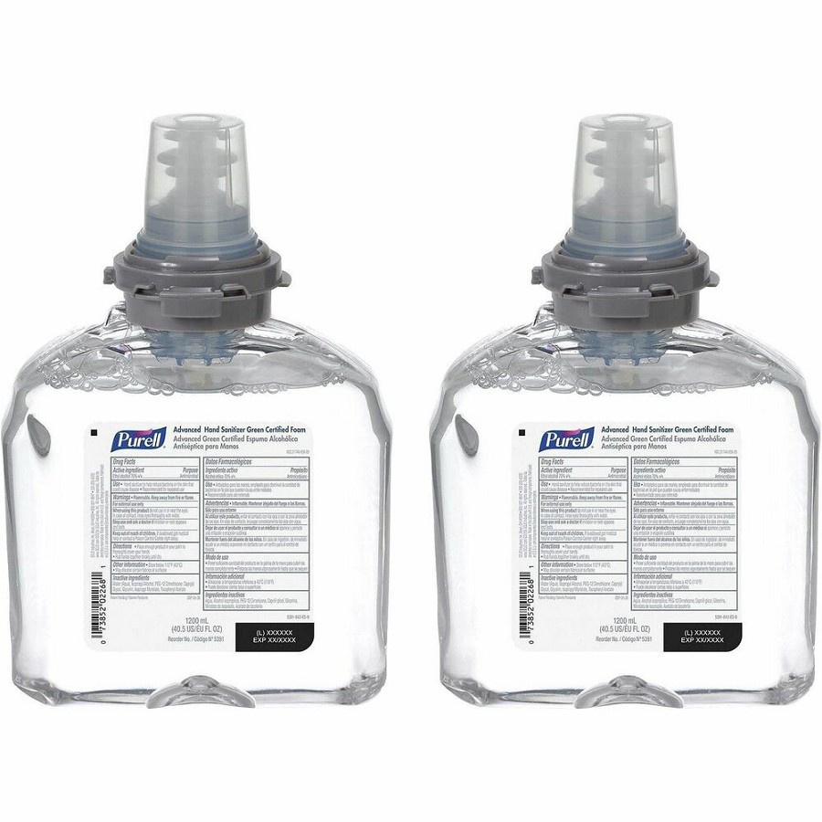 PURELL Hand Sanitizer Foam Refill - Fragrance-free Scent - 1.27 quart - Hand - Clear - Dye-free, Fragrance-free - 2 / Carton 