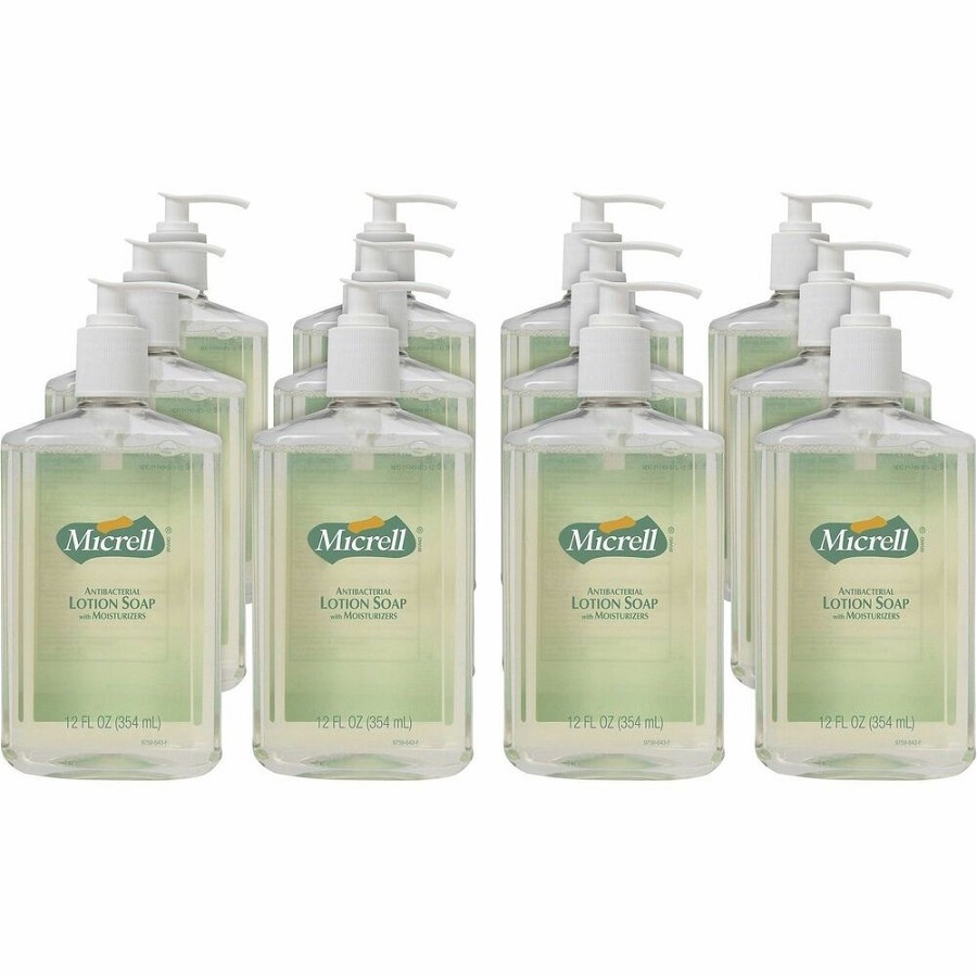 Micrell Antibacterial Lotion Soap - 12 fl oz - Pump Bottle Dispenser - Kill Germs - Hand - Antibacterial - Orange - Fast Acting, Bio-based, Non-irritating, Triclosan-free - 1 Carton 