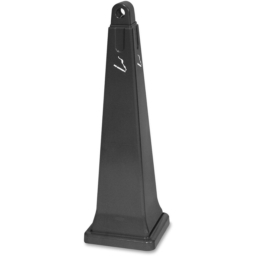 Rubbermaid Commercial GroundsKeeper Smoking Receptacle - 39.4' Height x 12.3' Width x 12.3' Depth - Steel, Plastic - Black - 1 Each 