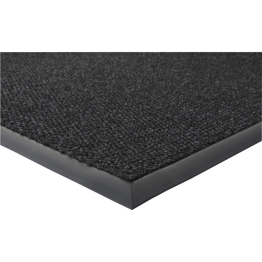 Genuine Joe Ultraguard Berber Heavy Traffic Mat - Hard Floor, Indoor, Outdoor - 72' Length x 48' Width - Rubber - Charcoal Black - 1 Each 