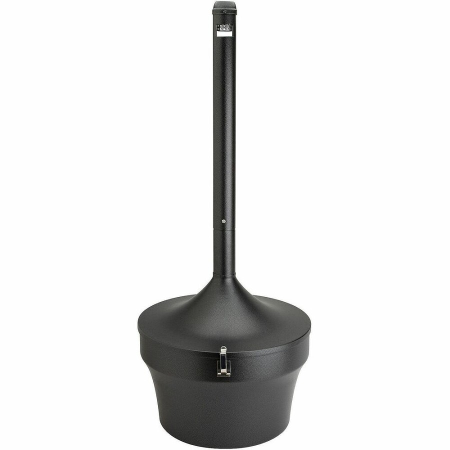 Genuine Joe 4.25 Gal Fire-safe Smoking Receptacle - 4.25 gal Capacity - Powder Coated, Durable, Weather Resistant, Fire-Safe, Handle - 37' Height x 16' Width - Galvanized Steel - Black - 1 Each 