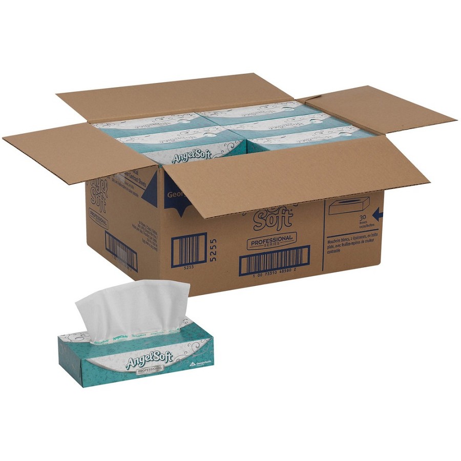 Angel Soft Professional Series Premium Facial Tissue - 2 Ply - 8.85' Width x 7.65' Length - White - Fiber - 100/Box - 30 / Carton 