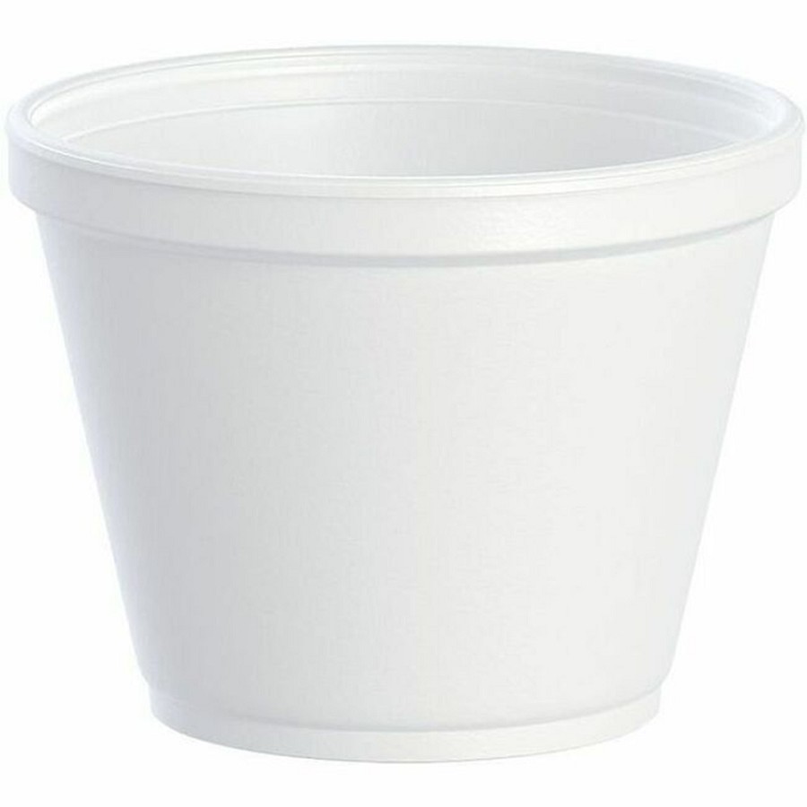 Dart 12 oz EPS Foam Container - White - Storing, Sauce, Soup, Pasta, Salad, Ice Cream - 4.2' Diameter - White - Foam, Expanded Polystyrene (EPS) Body - 20 Pack - 1 Carton 