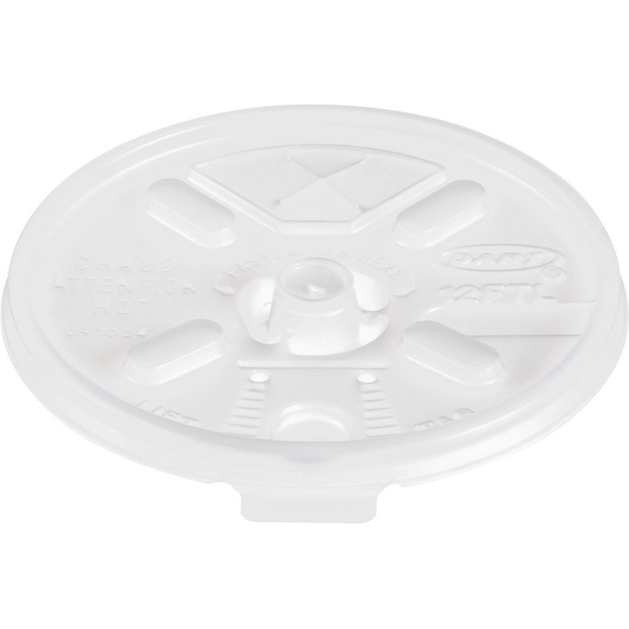 Dart Lift-n-Lock Coffee Cup Clear Lids - Dome - Plastic - White, Translucent - 100/Bag - 10 / Carton 