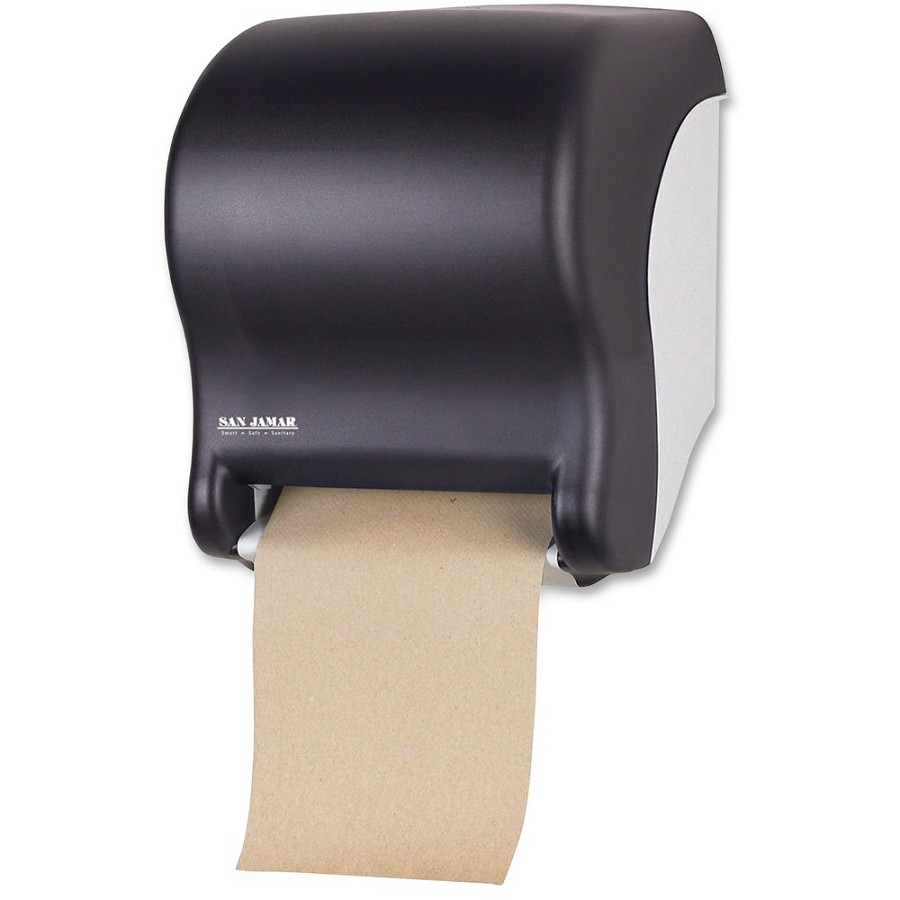 San Jamar Tear-N-Dry Essence Towel Dispenser - Roll Dispenser - 1 x Roll - 14.4' Height x 11.7' Width x 9.1' Depth - Plastic - Black - Touch-free, Durable, Impact Resistant - 1 Each 