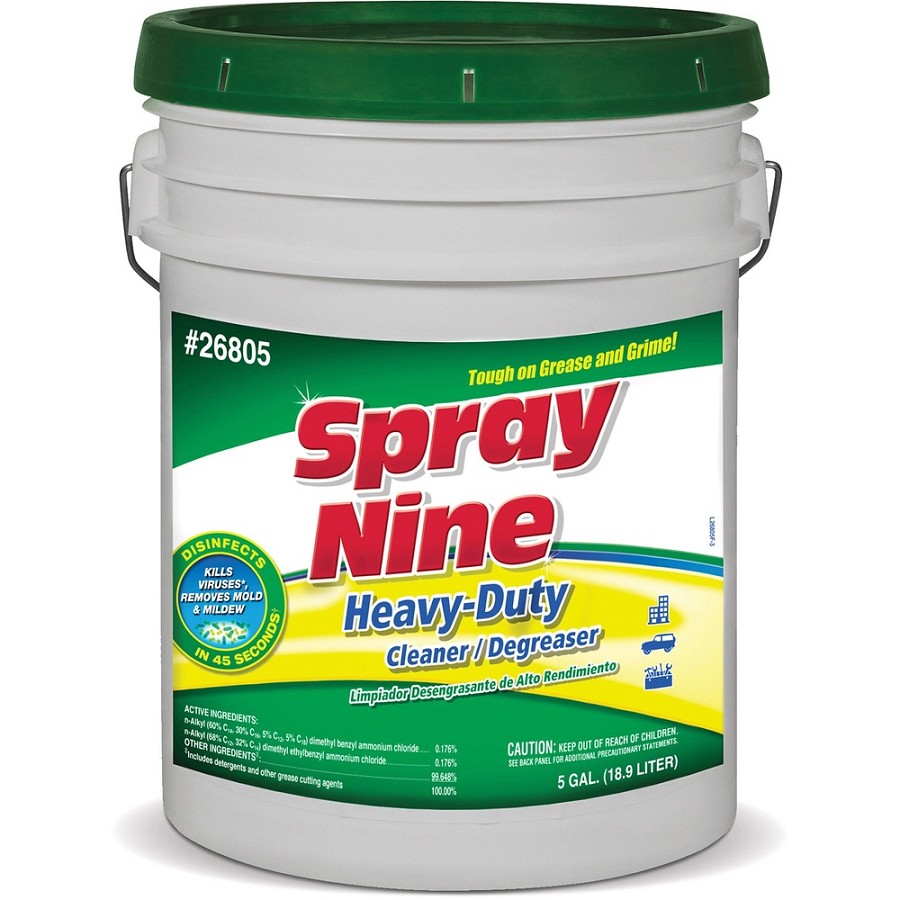 Spray Nine Heavy-Duty Cleaner/Degreaser + Disinfectant - For Multipurpose - 640 fl oz (20 quart) - Mild Scent - Recommended For: Grease Remover, Stain Remover, Oil Remover, Dirt Remover, Food Remover, Finger Mark Remover, Wax Remover, Tar Remover, Smoke F 