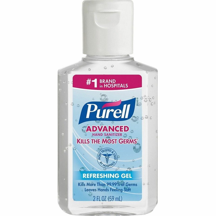 PURELL Advanced Hand Sanitizer Gel - Clean Scent - 2 fl oz - Flip Top Bottle Dispenser - Kill Germs - Hand, Hospital, Skin - Moisturizing - Clear - Triclosan-free, Paraben-free, Preservative-free, Phthalate-free, Anti-irritant - 24 / Carton 