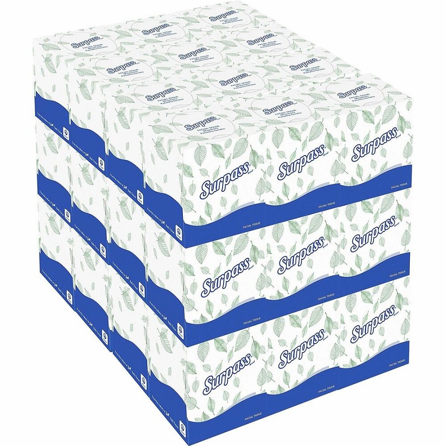 Surpass Facial Tissue Cube for Business - 2 Ply - 8.30' Width x 7.80' Length - White - Fiber - 90/Box - 36 / Carton 