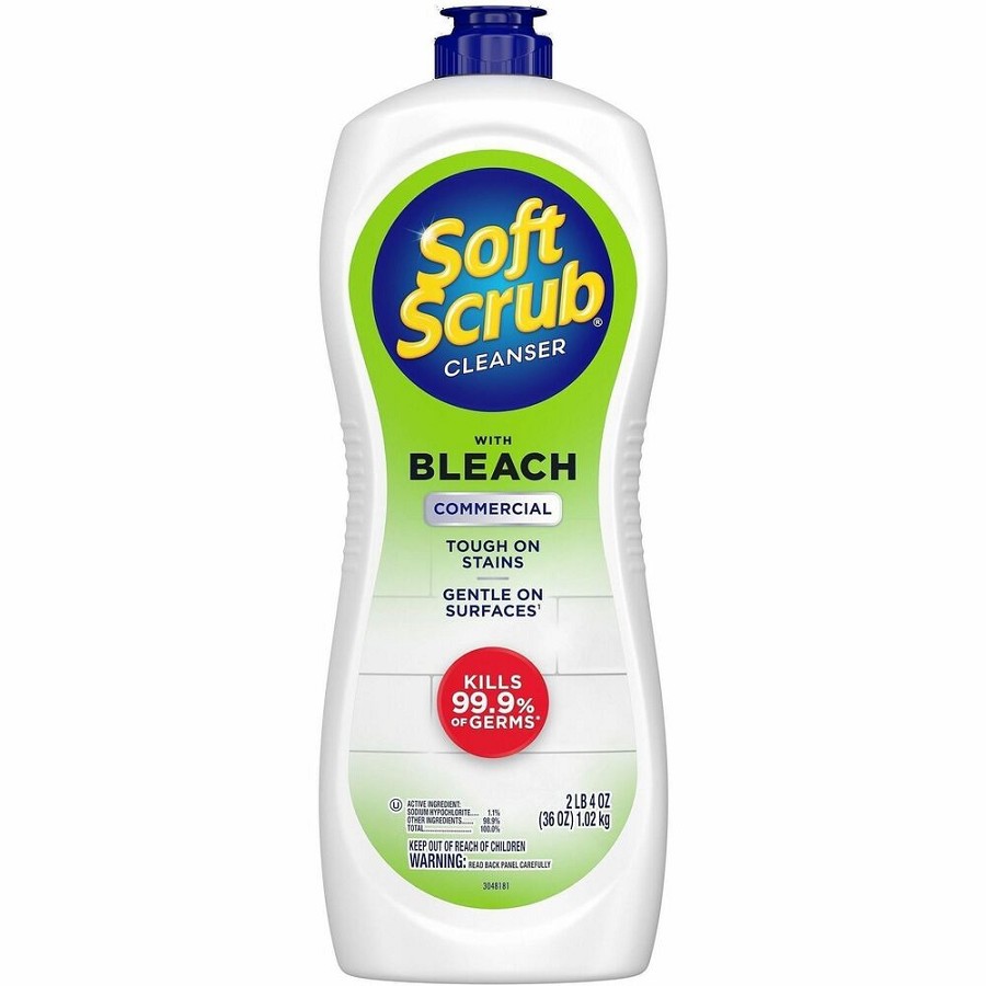 Dial Soft Scrub Bleach Cleanser - 36 fl oz (1.1 quart) - Recommended For: Grease Remover, Dirt Remover, Mold Remover, Mildew Remover, Soap Scum Remover, Germs Remover, Stain Remover - Anti-bacterial, Disinfectant - White - 6 / Carton 