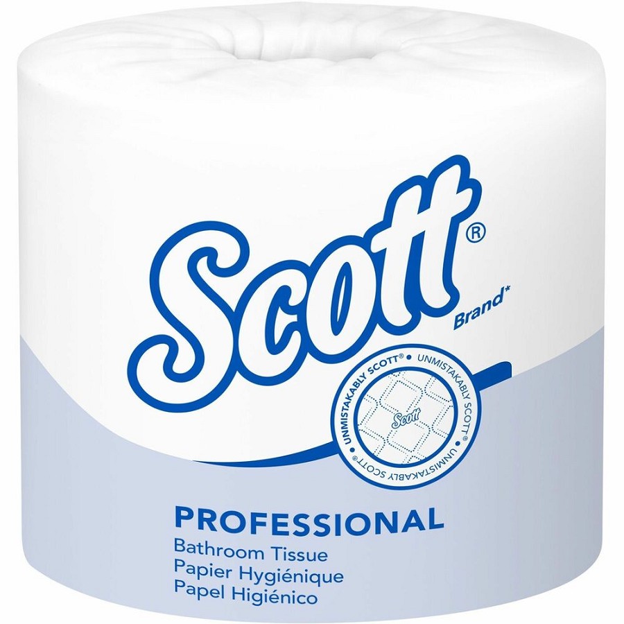 Scott Professional Standard Roll Bathroom Tissue - 1 Ply - 4' Width x 4' Length - 1210 Sheets/Roll - White - 80 / Carton 