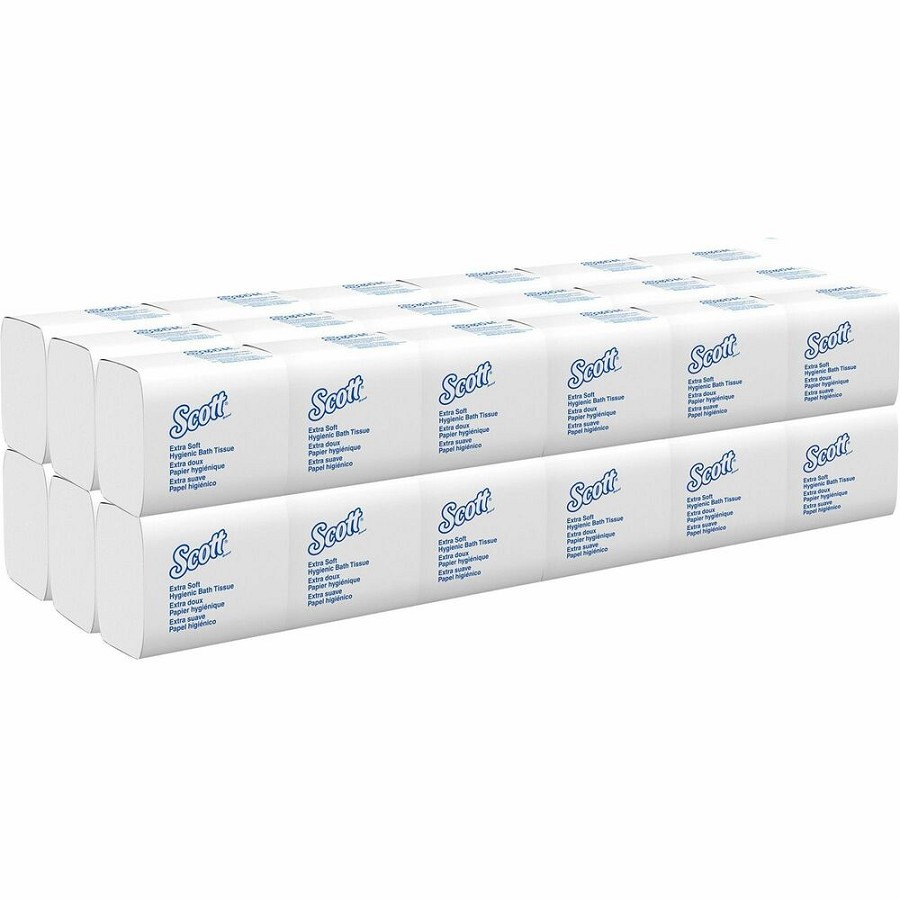 Scott Hygienic High-Capacity Folded Tissue - 2 Ply - 4.50' Width x 8.30' Length - White - Fiber - 250/Pack - 36 / Carton 