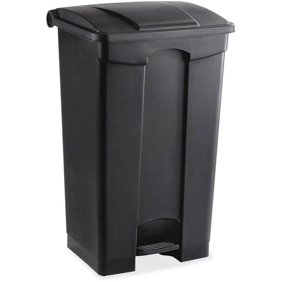 Safco Plastic Step-on Waste Receptacle - 23 gal Capacity - Rectangular - 32.3' Height x 19.8' Width x 16.3' Depth - Plastic - Black - 1 Each 