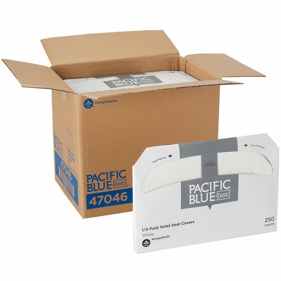 Georgia-Pacific Toilet Seat Cover - Half-fold - For Toilet - White - 250 - 20 / Carton 