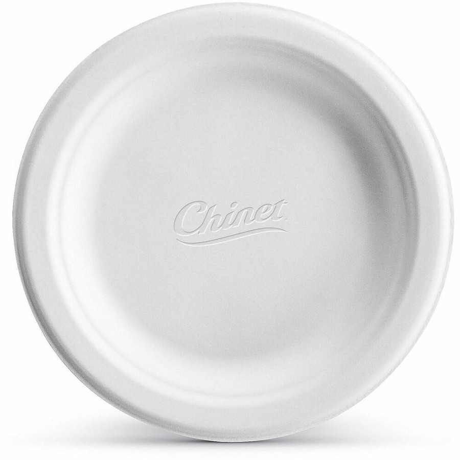 Chinet Classic 6' Round Plates - Food - Disposable - Microwave Safe - 6' Diameter - White - Molded Fiber, Paper Body - 1000 / Carton 
