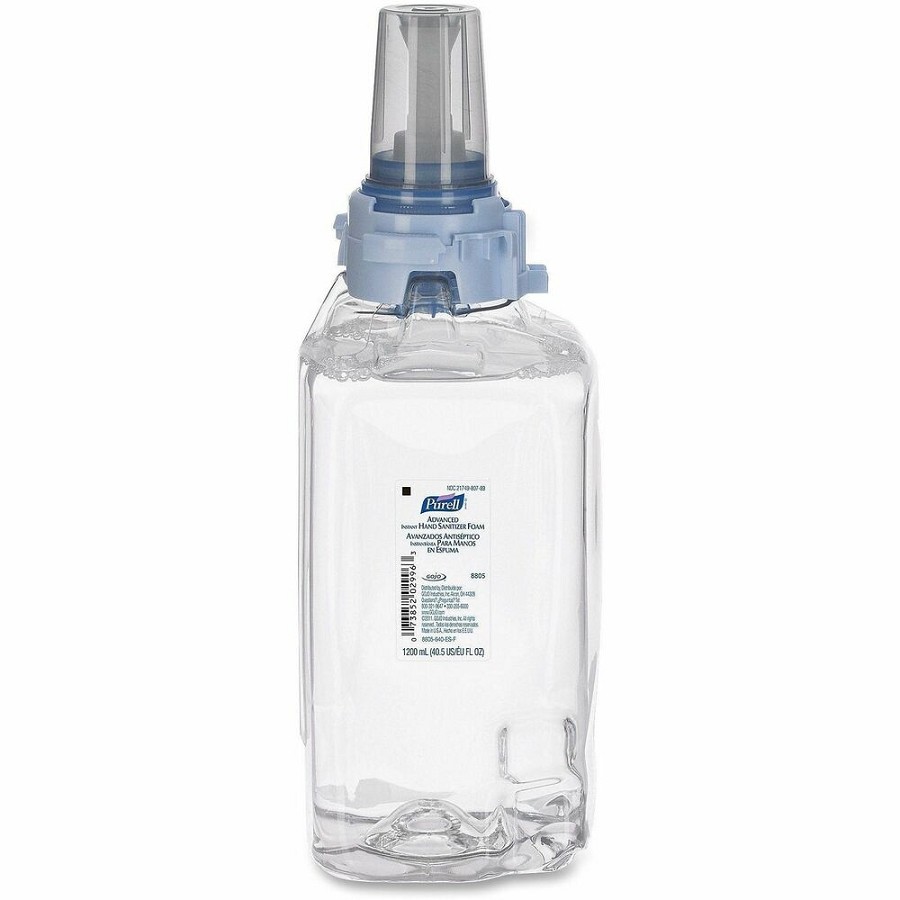 PURELL Hand Sanitizer Foam Refill - Clean Scent - 1.27 quart - Push Pump Dispenser - Skin, Hand - Moisturizing - Chemical-free - 3 / Carton 