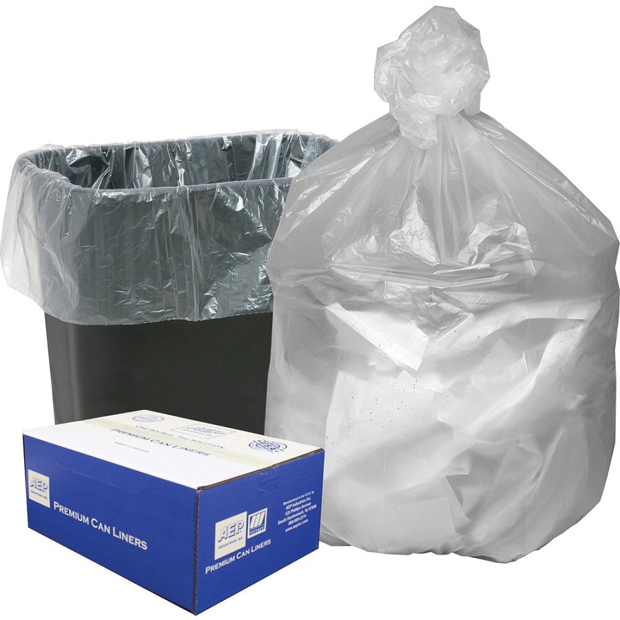 Berry High Density Commercial Can Liners - Small Size - 10 gal Capacity - 24' Length x 24' Width x 0.31 mil (8 Micron) Thickness - High Density - Natural - Resin - Garbage - 1000 / Carton 