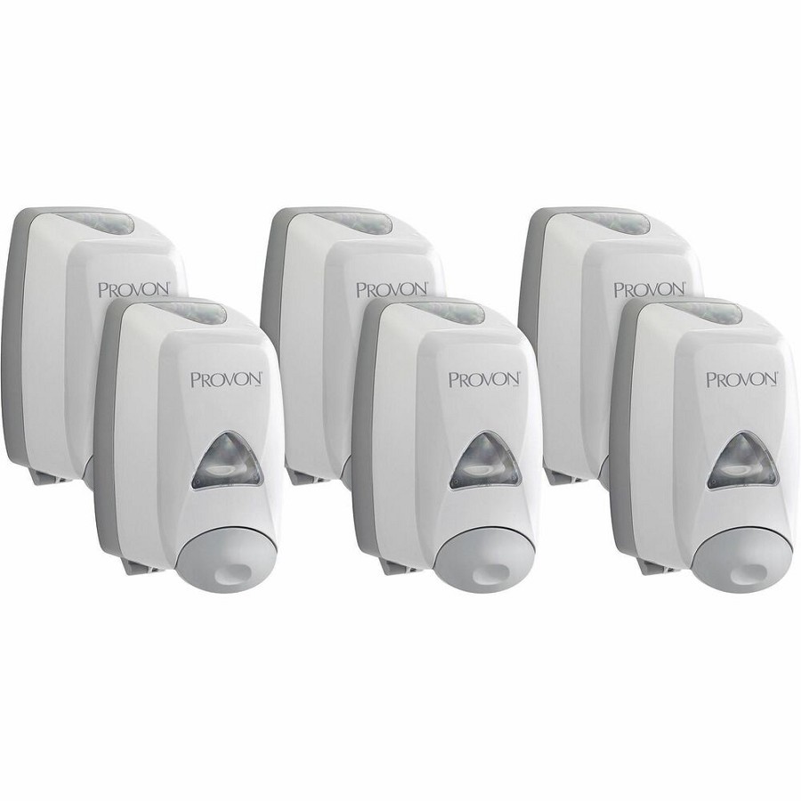 Provon FMX-12 Foam Soap Dispenser - Manual - 1.32 quart Capacity - Key Lock, Soft Push, Wall Mountable - Dove Gray - 6 / Carton 