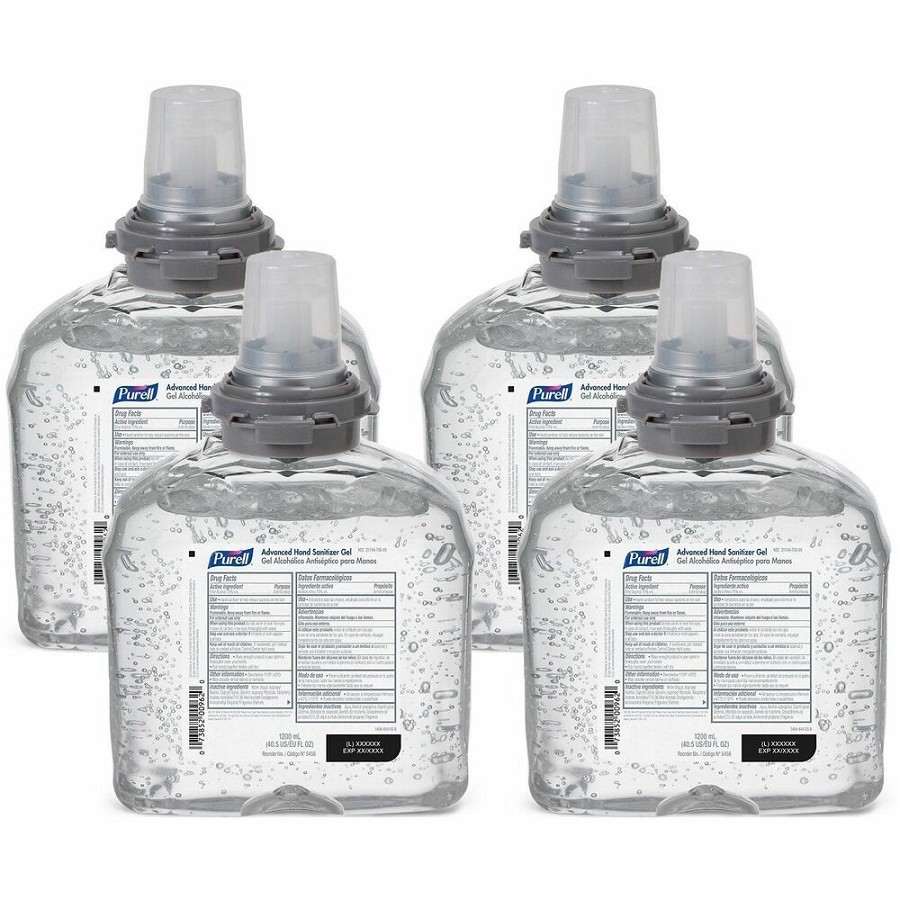 PURELL Hand Sanitizer Gel Refill - 1.27 quart - Kill Germs - Hand, Skin - Moisturizing - Clear - 4 / Carton 