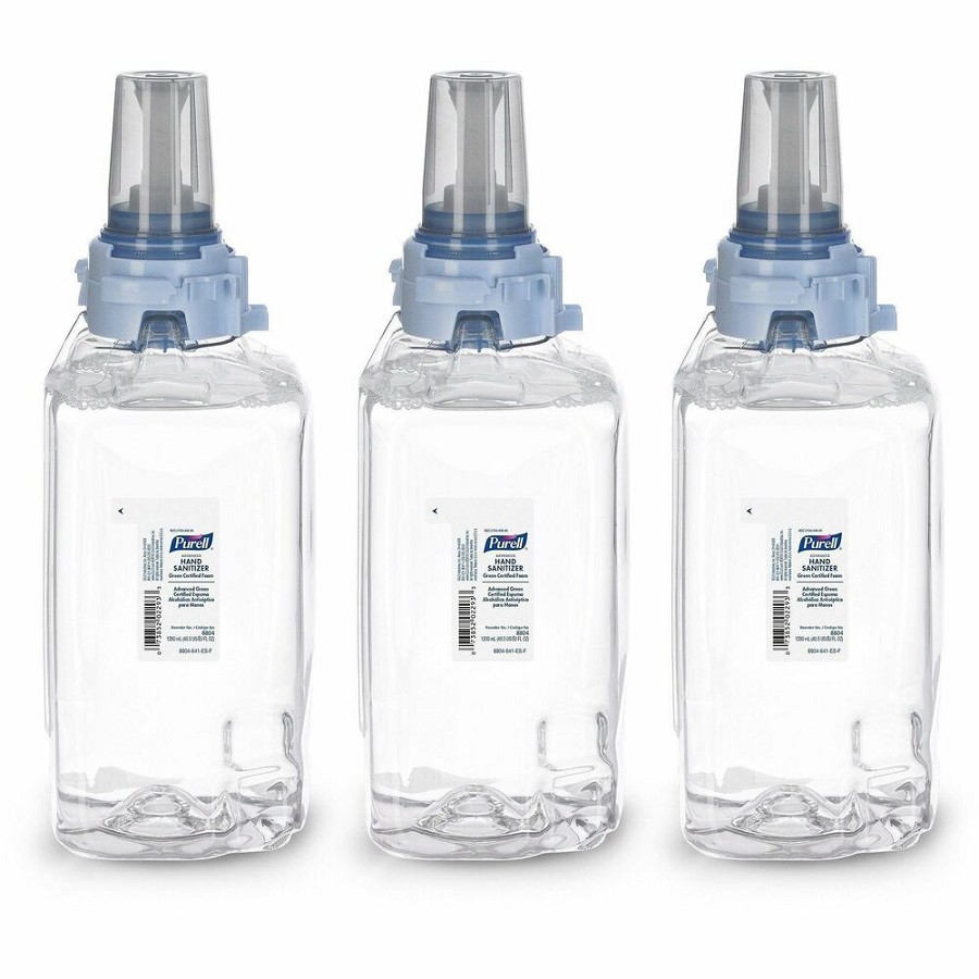PURELL Hand Sanitizer Foam Refill - Fragrance-free Scent - 1.27 quart - Kill Germs - Hand - Clear - Dye-free, Fragrance-free - 3 / Carton 