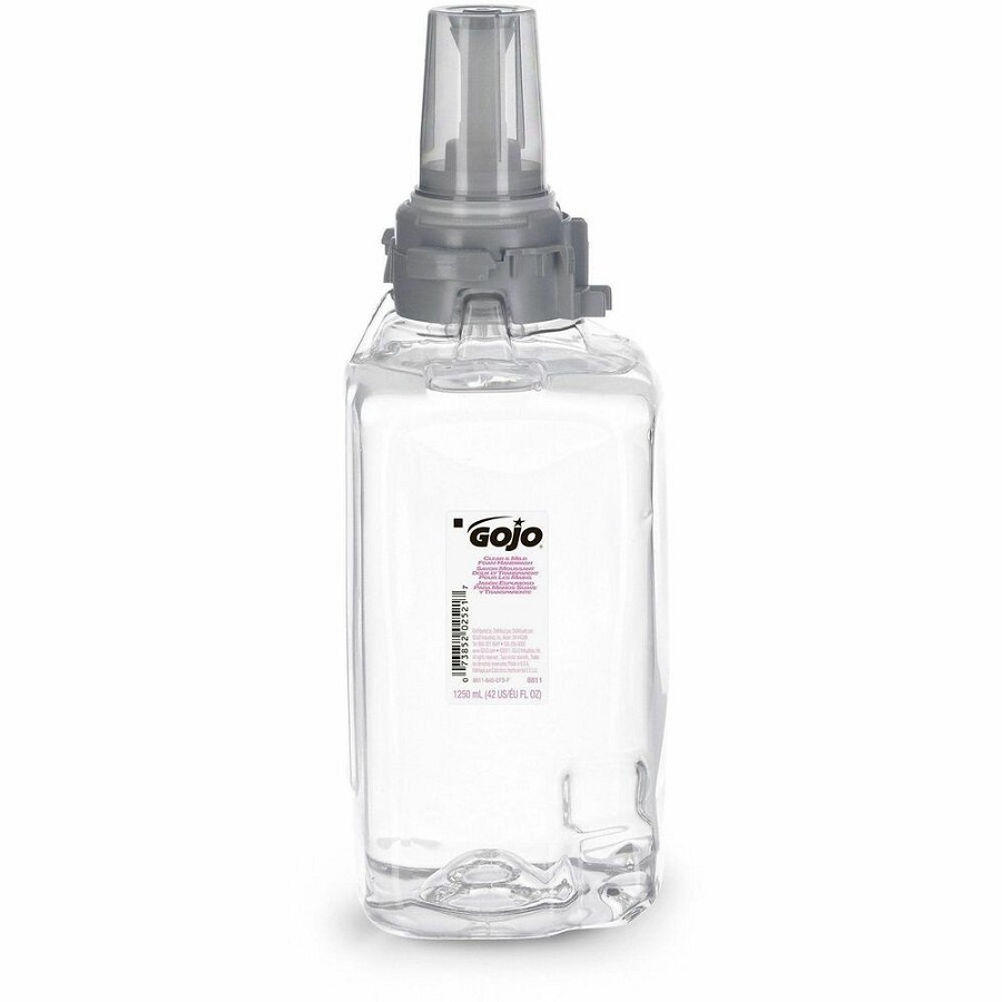 Gojo ADX-12 Clear/Mild Handwash Refill - 1.32 quart - Push Pump Dispenser - Hand, Skin - Moisturizing - Clear - Dye-free, Fragrance-free, Rich Lather, Bio-based - 3 / Carton 
