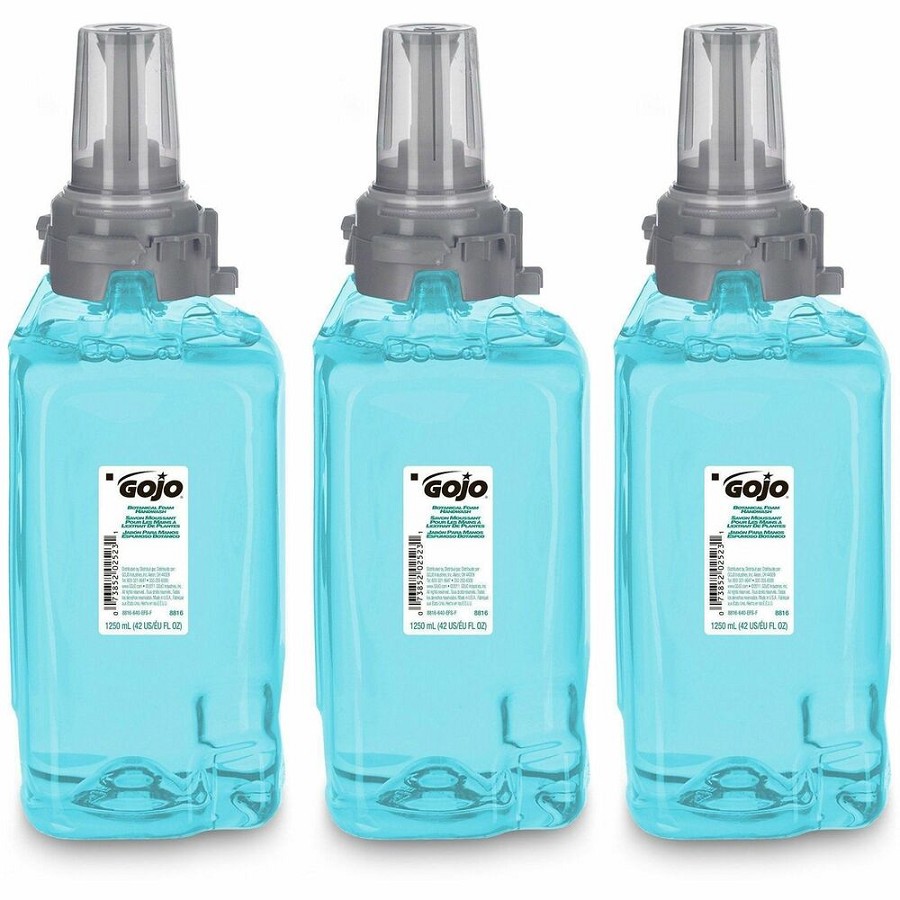 Gojo ADX-12 Botanical Foam Soap Refill - Botanical Scent - 1.32 quart - Push Pump Dispenser - Skin, Hand - Moisturizing - Green - Rich Lather, Bio-based - 3 / Carton 