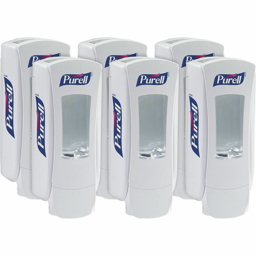 PURELL ADX-12 Dispenser - Manual - 1.27 quart Capacity - Refillable, Site Window, Lockable Cover, Sanitary-sealed - White - 6 / Carton 