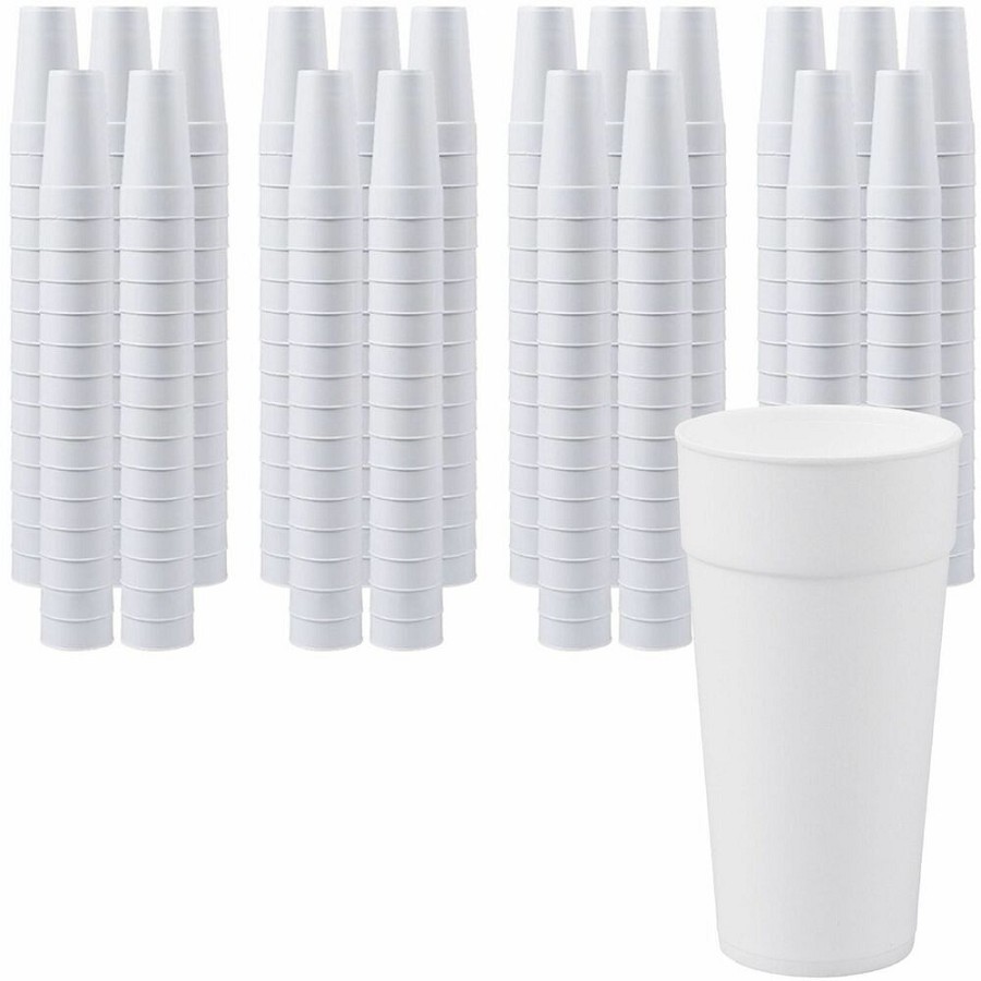 Genuine Joe 24 oz Foam Cups - 24 fl oz - White - Styrofoam - Hot Drink, Cold Drink - 300 / Carton 