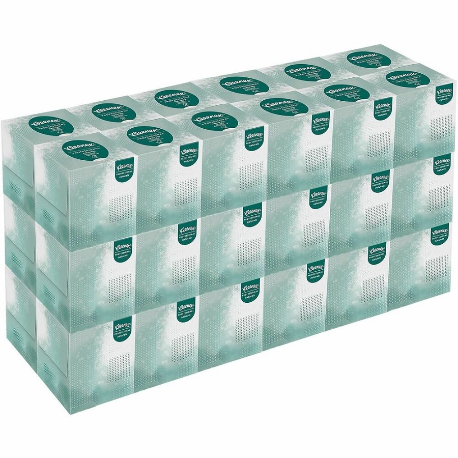 Kleenex Professional Naturals Facial Tissue Cube for Business - 8.30' Width x 7.80' Length - White - Fiber - 90/Box - 36 / Carton 