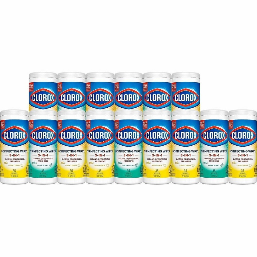 Clorox Disinfecting Cleaning Wipes Value Pack - For Multi Surface - Ready-To-Use - Fresh, Citrus Blend Scent - Recommended For: Germs Remover - Bleach-free, Disposable, Pre-moistened - White - 35/Tub - 5 / Carton 