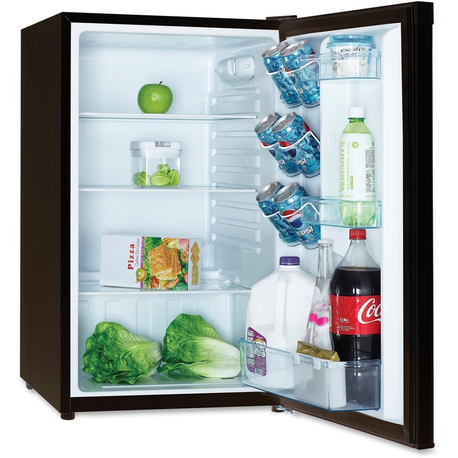 Avanti AR4446B 4.4 Cubic Foot Refrigerator - 4.40 ft³ - Auto-defrost - Undercounter - Auto-defrost - Reversible - 4.40 ft³ Net Refrigerator Capacity - 120 V AC - 269 kWh per Year - Stainless Steel - Glass - Built-in 